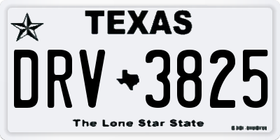 TX license plate DRV3825