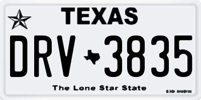 TX license plate DRV3835