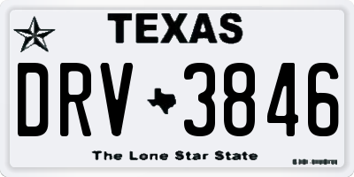 TX license plate DRV3846