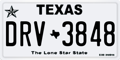 TX license plate DRV3848