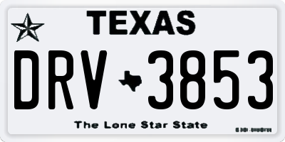 TX license plate DRV3853