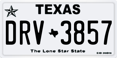 TX license plate DRV3857