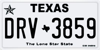 TX license plate DRV3859