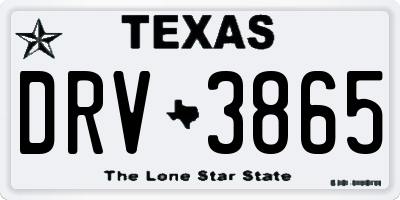 TX license plate DRV3865