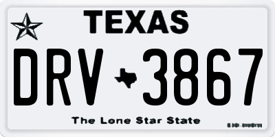 TX license plate DRV3867