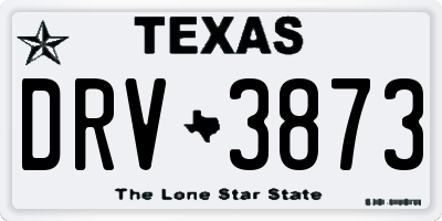 TX license plate DRV3873