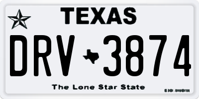 TX license plate DRV3874