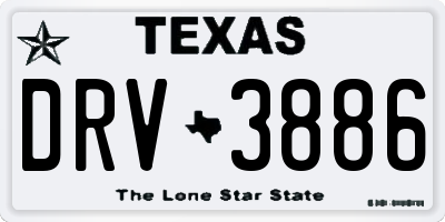 TX license plate DRV3886