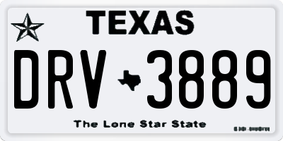 TX license plate DRV3889