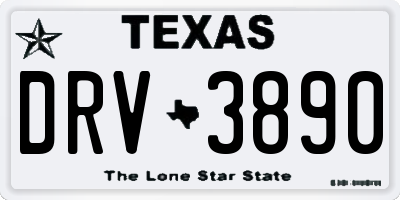 TX license plate DRV3890