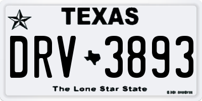 TX license plate DRV3893