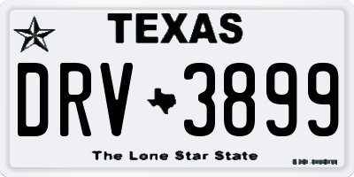 TX license plate DRV3899