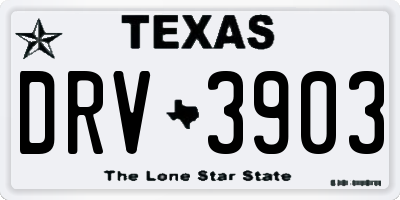 TX license plate DRV3903