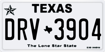 TX license plate DRV3904