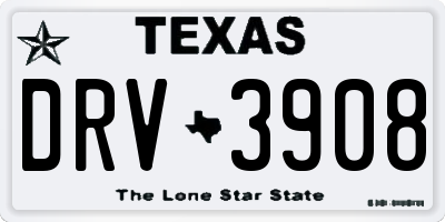 TX license plate DRV3908