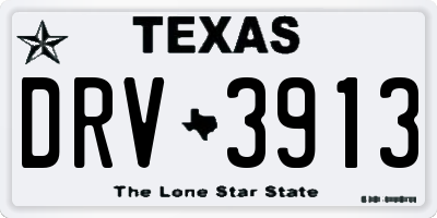 TX license plate DRV3913