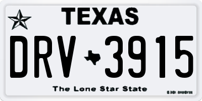 TX license plate DRV3915