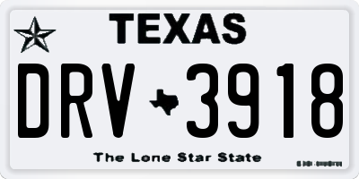 TX license plate DRV3918