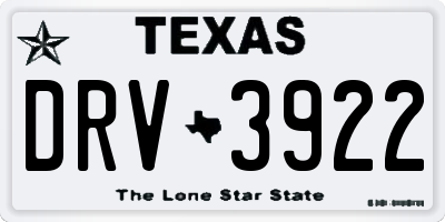 TX license plate DRV3922