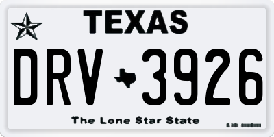 TX license plate DRV3926