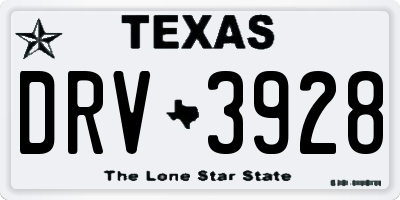 TX license plate DRV3928