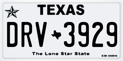 TX license plate DRV3929