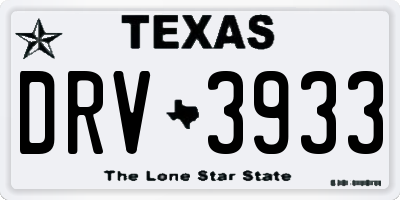 TX license plate DRV3933