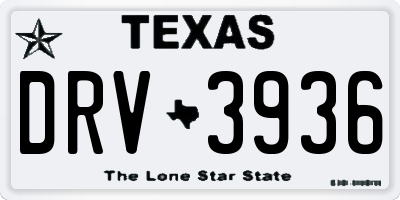 TX license plate DRV3936