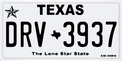 TX license plate DRV3937