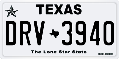 TX license plate DRV3940