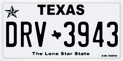 TX license plate DRV3943