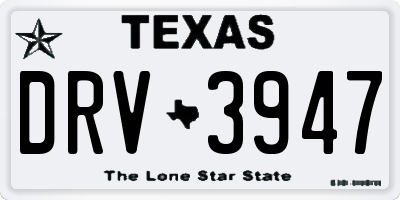 TX license plate DRV3947