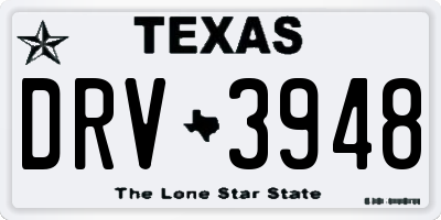 TX license plate DRV3948