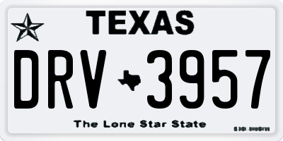 TX license plate DRV3957