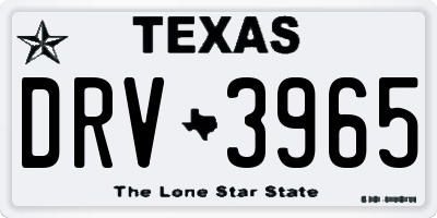 TX license plate DRV3965
