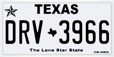 TX license plate DRV3966