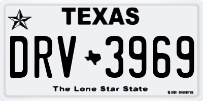 TX license plate DRV3969