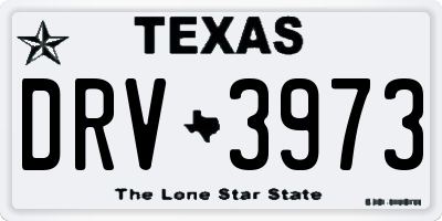 TX license plate DRV3973