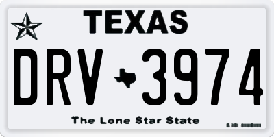 TX license plate DRV3974