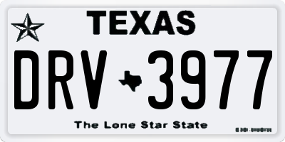 TX license plate DRV3977