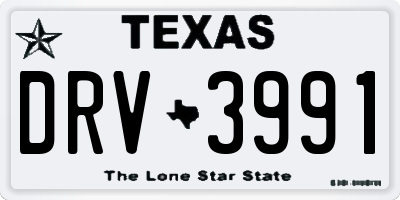 TX license plate DRV3991