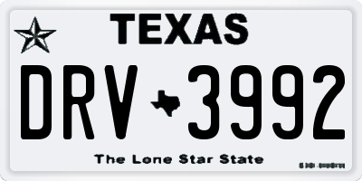 TX license plate DRV3992