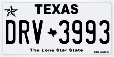 TX license plate DRV3993