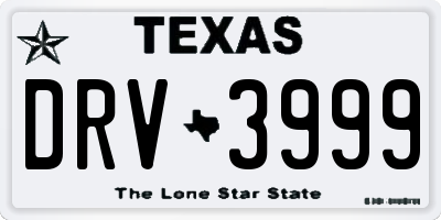 TX license plate DRV3999