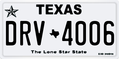 TX license plate DRV4006