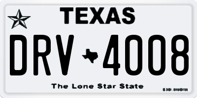 TX license plate DRV4008