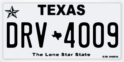 TX license plate DRV4009