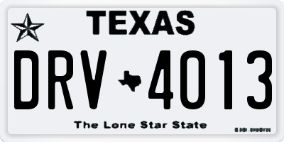 TX license plate DRV4013