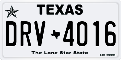 TX license plate DRV4016