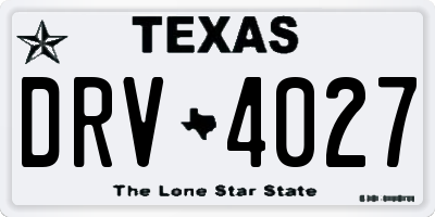 TX license plate DRV4027